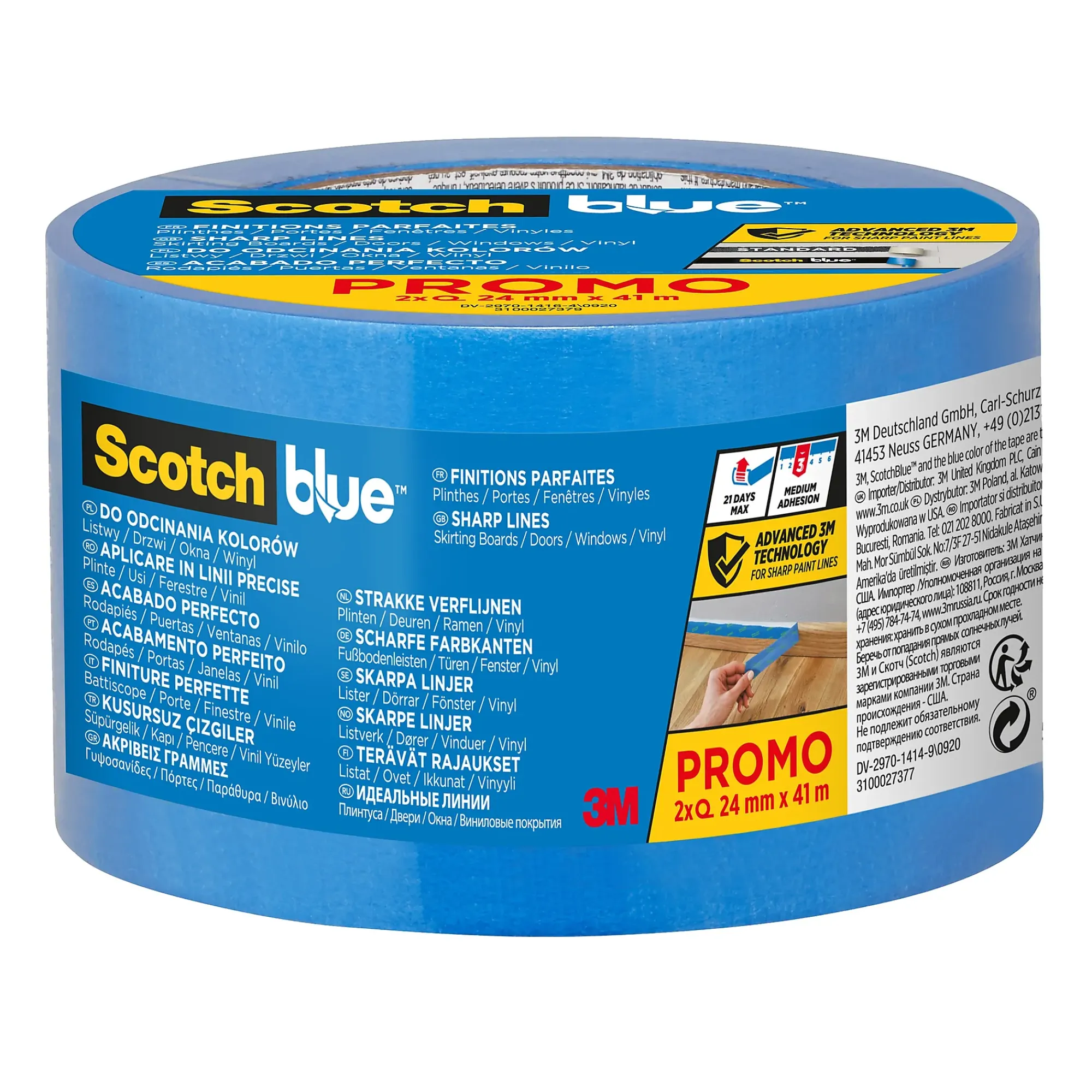 Maskeringstape 2093 24mmx41m for skarpe malekanter 2stk-Scotch Hot