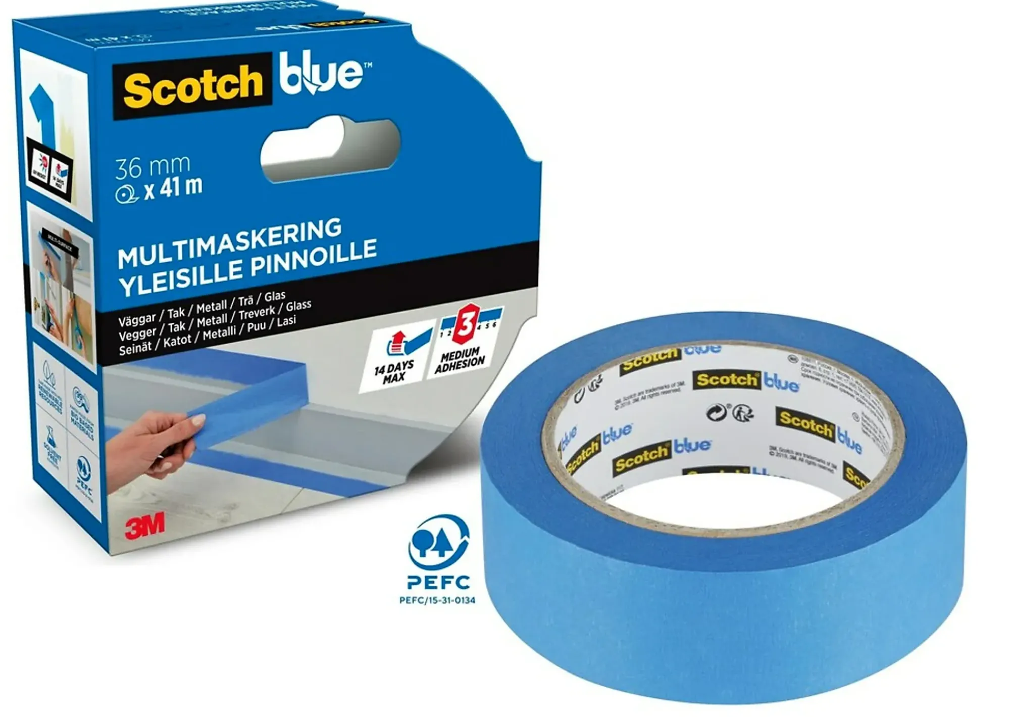 Maskeringstape 2090 36mmx41m for ute-innendørs bruk-Scotch Best