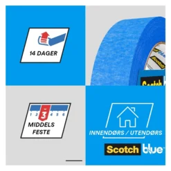 Maskeringstape 2090 48mmx41m for ute-innendørs bruk-Scotch Outlet