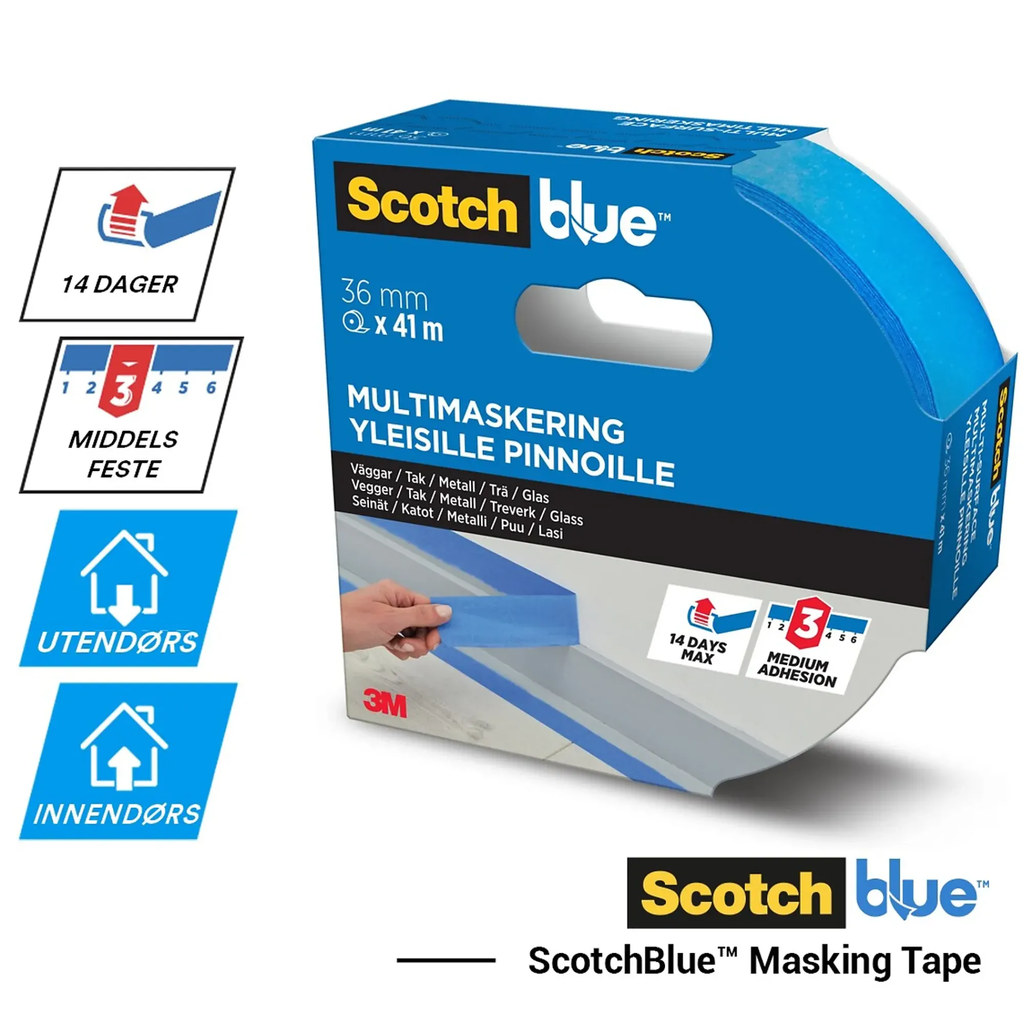 Maskeringstape 2090 24mmx41m Multi-Surface Premium-Scotch
