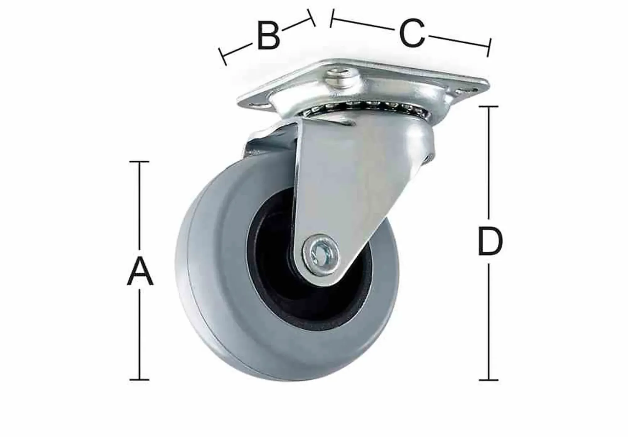 MØBELHJUL 4010 100MM MED PLATE-Habo Online