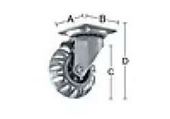 MØBELHJUL 4107 TRANSPARENT GUMMI 60MM MED PLATE-Habo Online