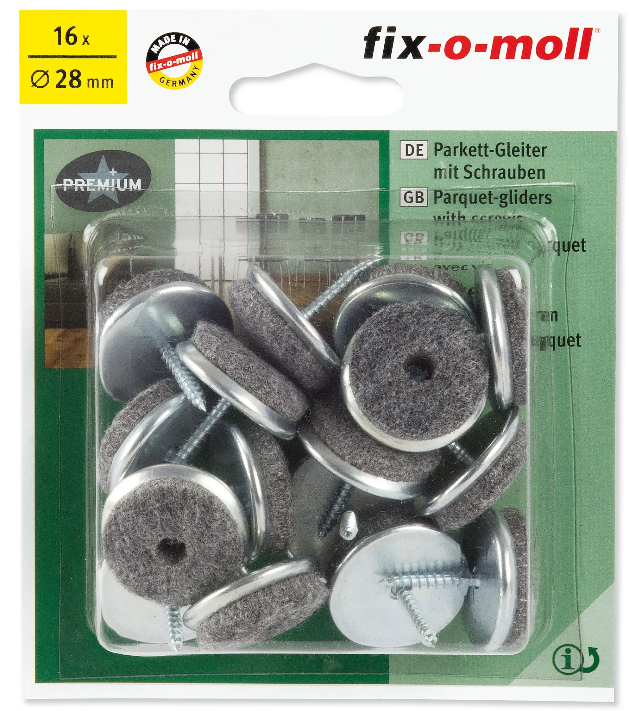 Møbelknott ullfilt med skrue 28mm 16stk-Fix O Moll Sale
