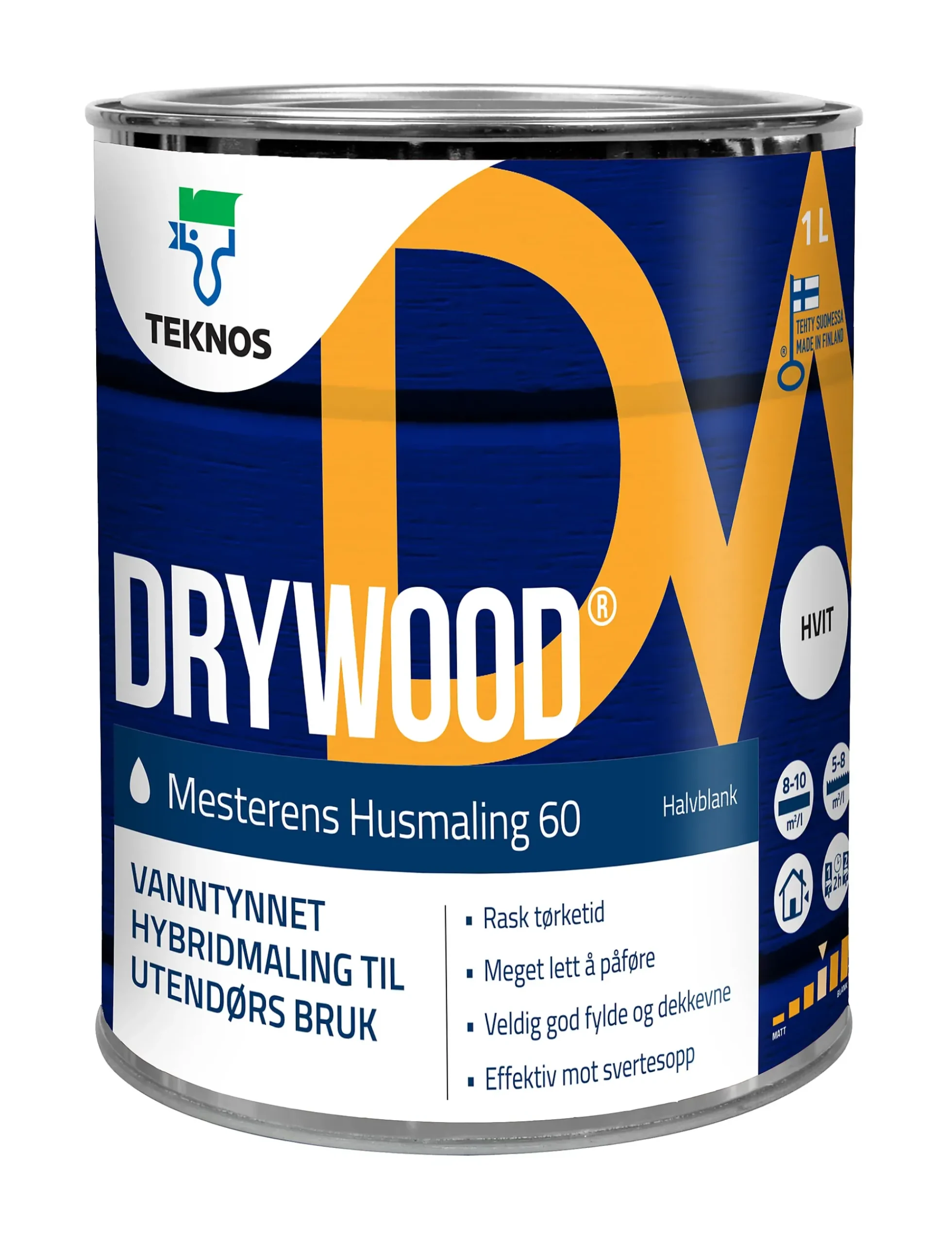 Mesterens husmaling 60-65 glans oksydrød base 0,68l-Drywood Outlet