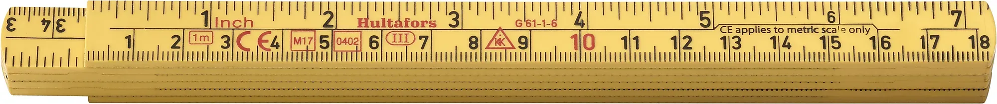 Meterstokk 61-1-6 mm/ glassfiber 1m-Hultafors New