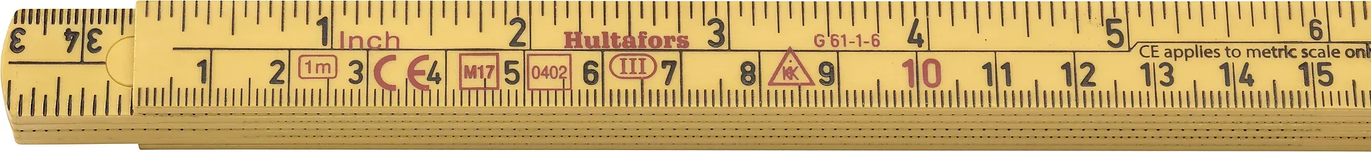 Meterstokk 61-1-6 mm/ glassfiber 1m-Hultafors New