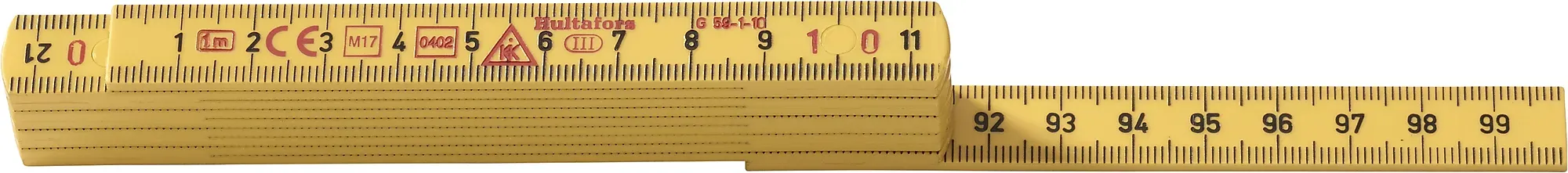 Meterstokk 59-1-10 mm/mm glassfiber 1m-Hultafors Clearance