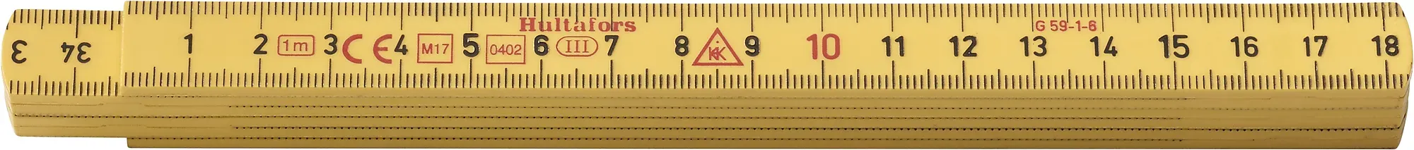 Meterstokk 59-1-6 mm/mm glassfiber 1m-Hultafors Hot
