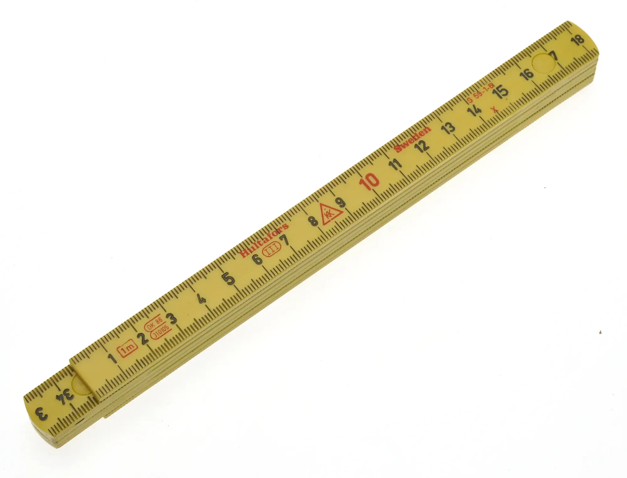 Meterstokk 59-1-6 mm/mm glassfiber 1m-Hultafors Hot