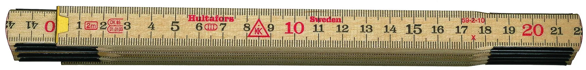 Meterstokk 59-2-10 mm/mm tre 2m-Hultafors Best