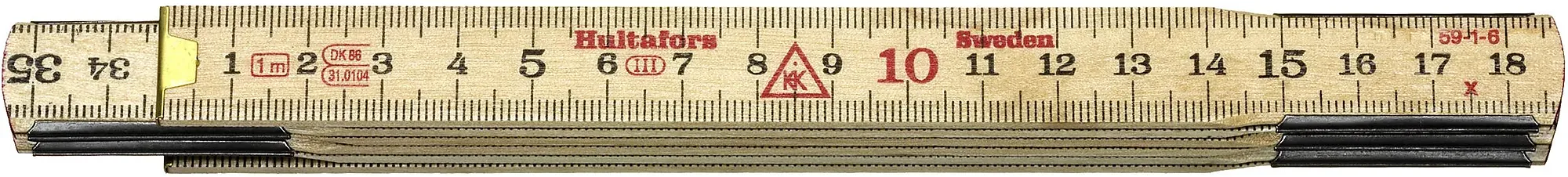 Meterstokk 59-1-6 mm/mm tre 1m-Hultafors Sale