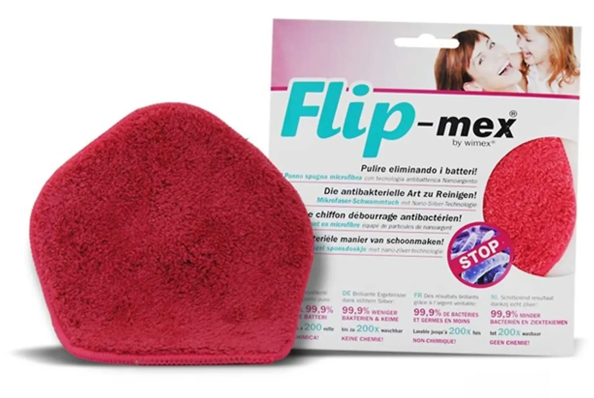 Microfiberklut antibateriell Flip-Mex- Hot