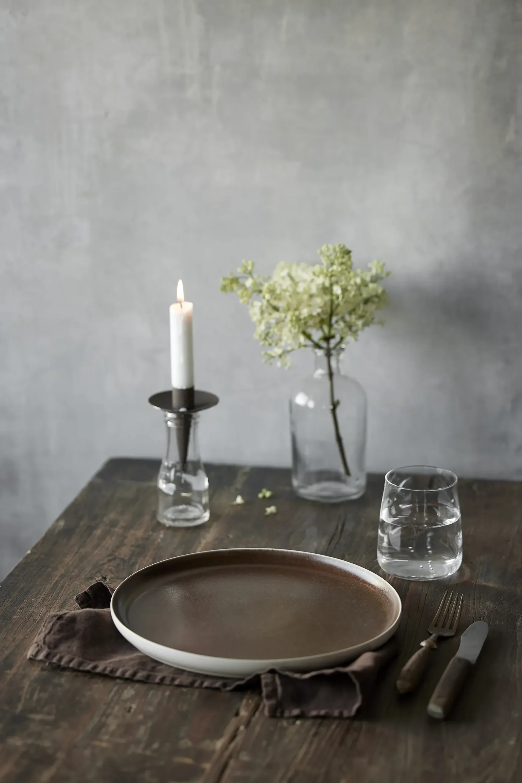 Middagstallerken North 27cm Matte Hvit/Matt Bark-Studio round Online
