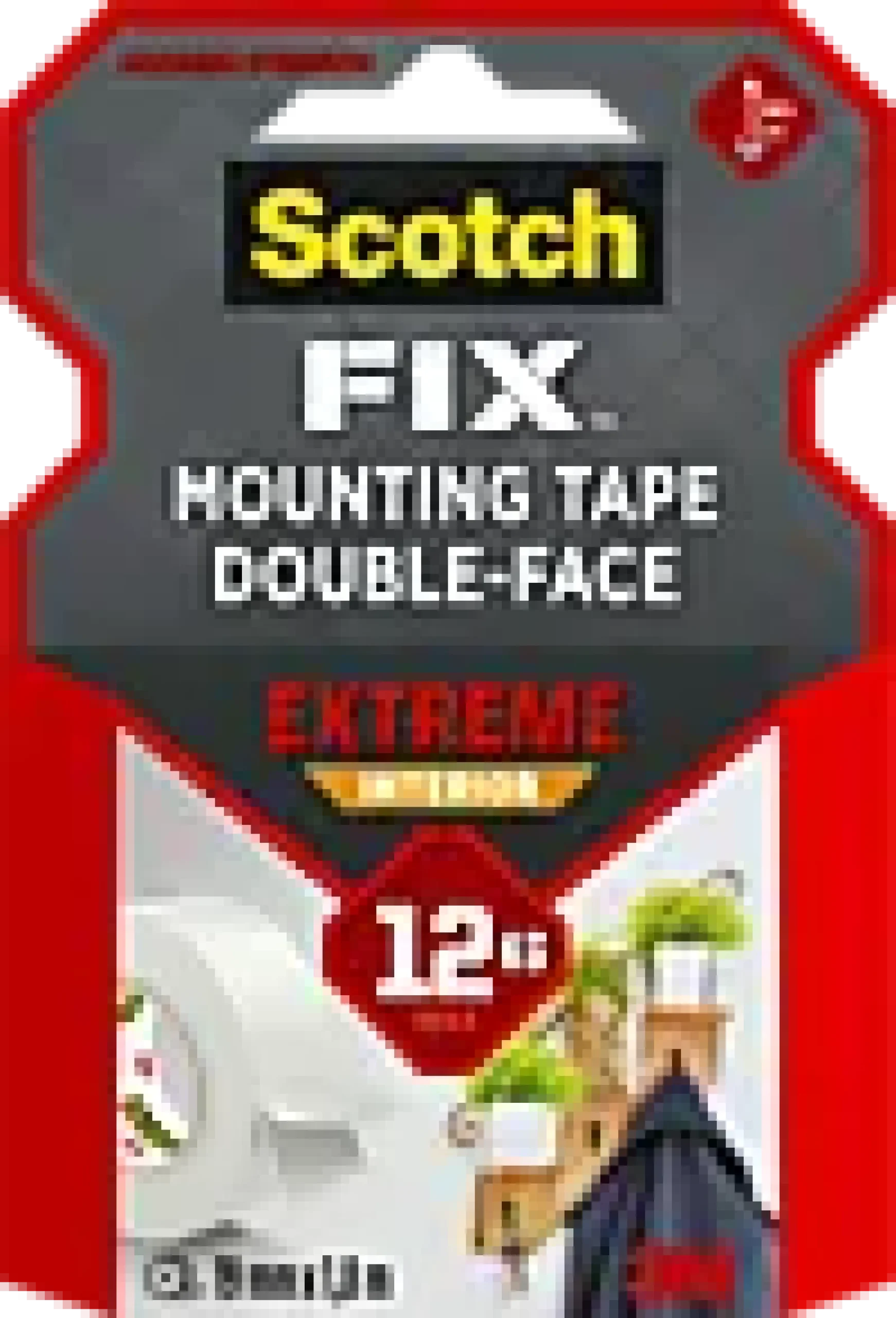 Monteringstape EXTREME 19mmx1,8m innendørs 12kg-Scotch Outlet