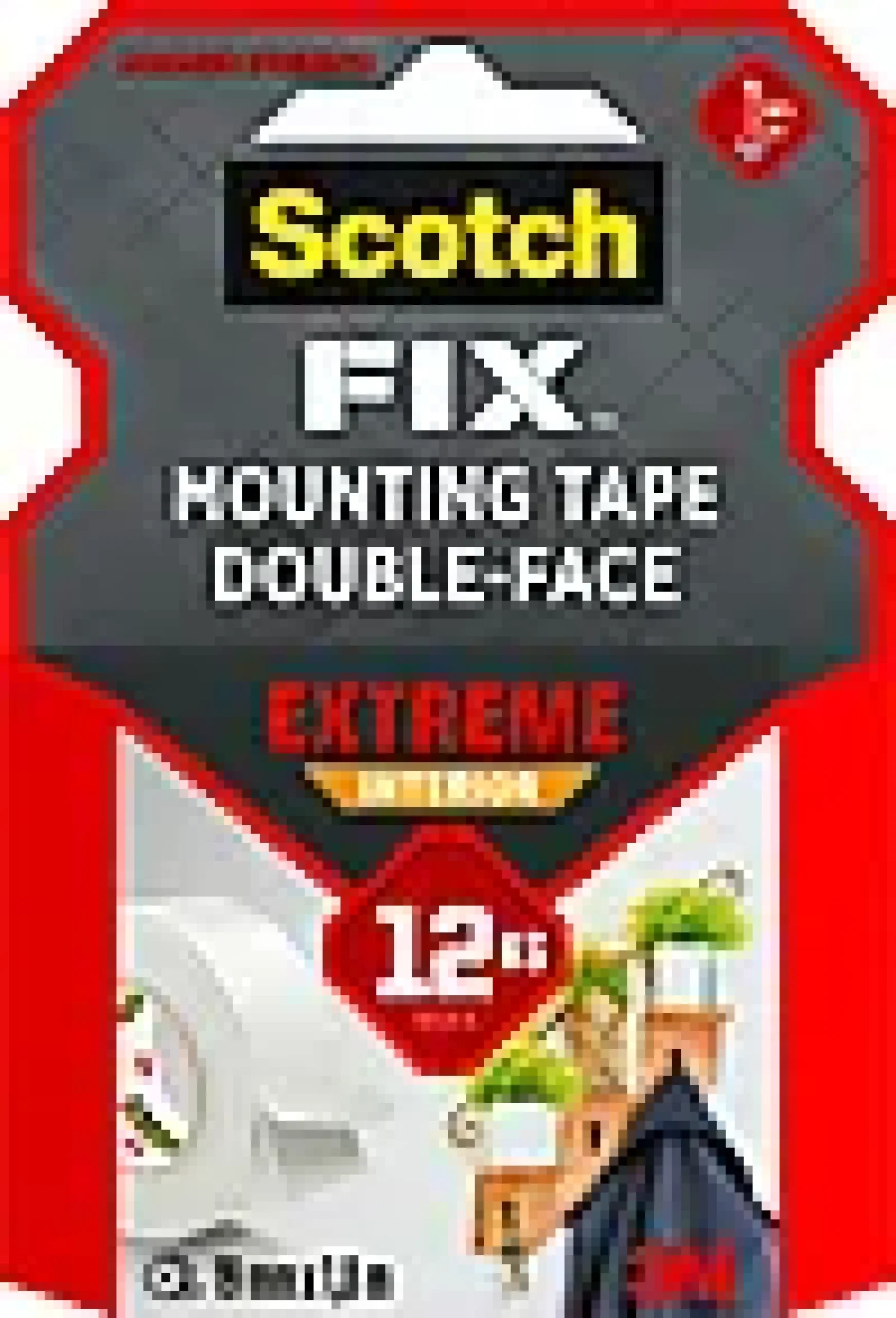 Monteringstape EXTREME 19mmx1,8m innendørs 12kg-Scotch Outlet