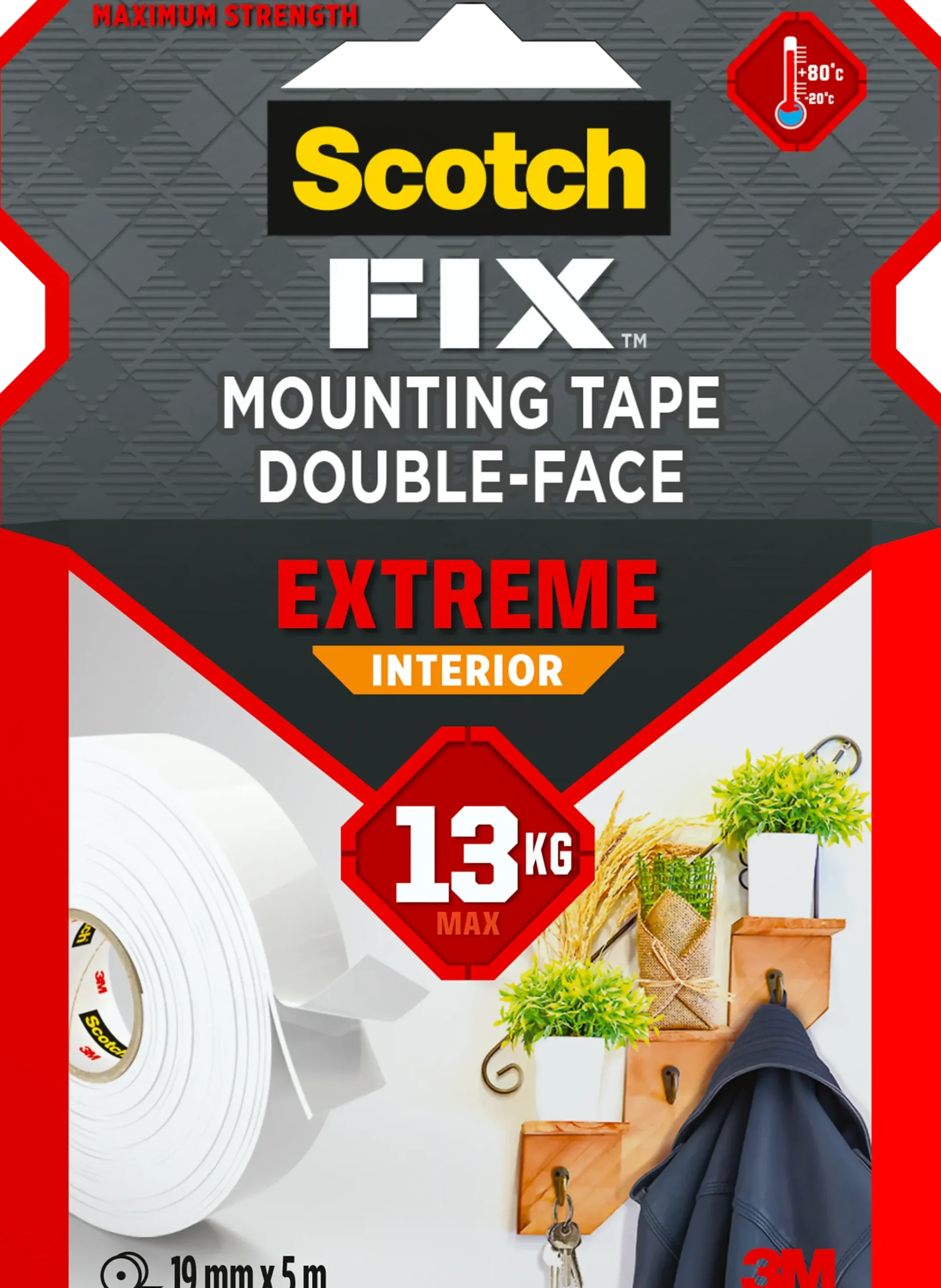 Monteringstape EXTREME 19mmx5m innendørs 13kg-Scotch Discount