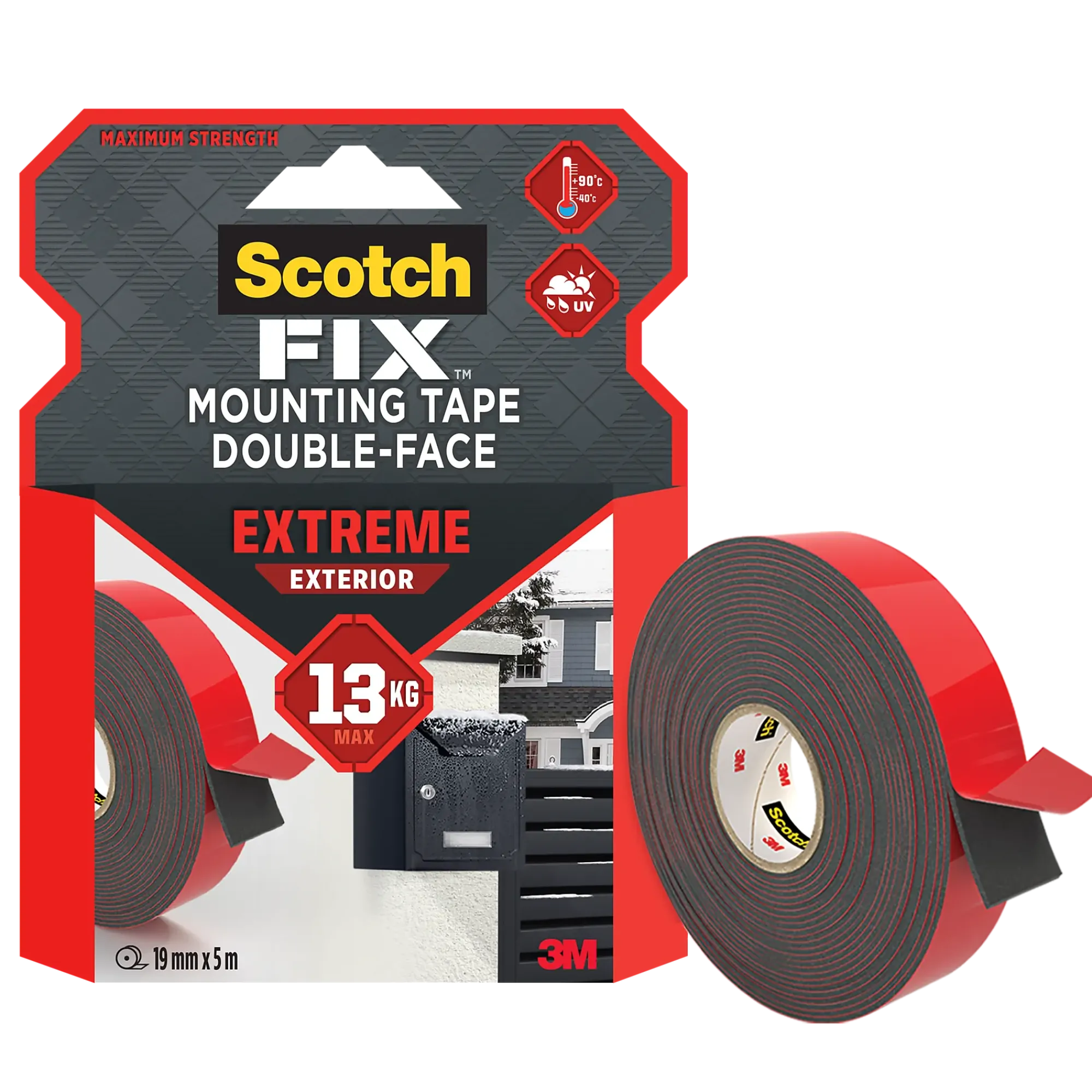 Monteringstape EXTREME 19mmx5m utendørs 13kg-Scotch Hot