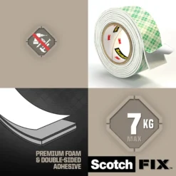 Monteringstape 19mmx1,5m innendørs 7kg-Scotch Clearance