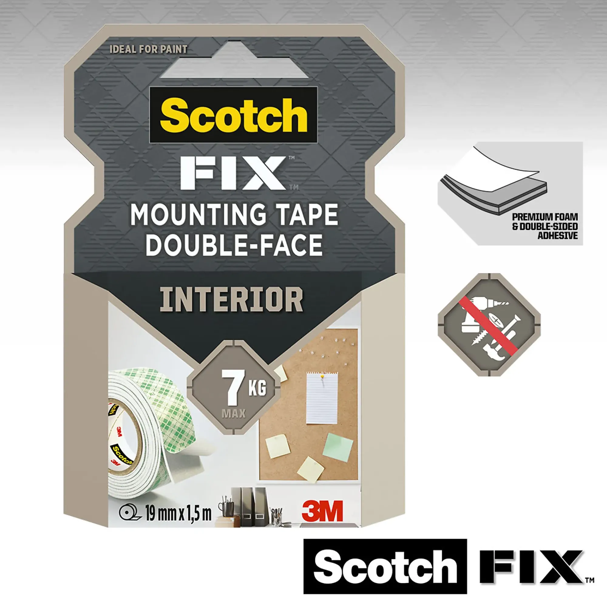 Monteringstape 19mmx5m innendørs 7kg-Scotch