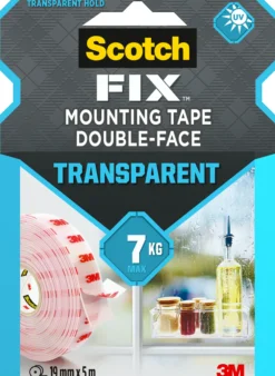 Monteringstape transparent 19mmx5m innendørs 7kg-Scotch Clearance