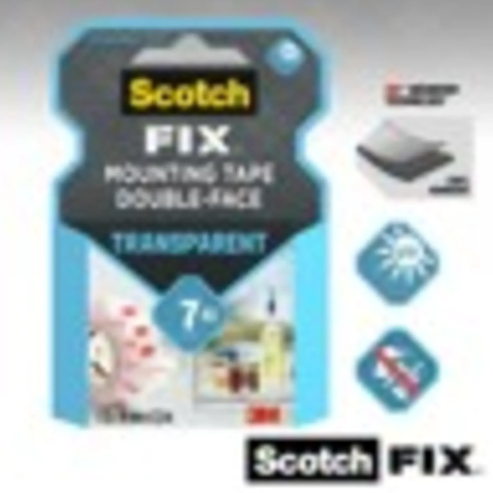 Monteringstape transparent 19mmx1,5m innendørs 7kg-Scotch Best
