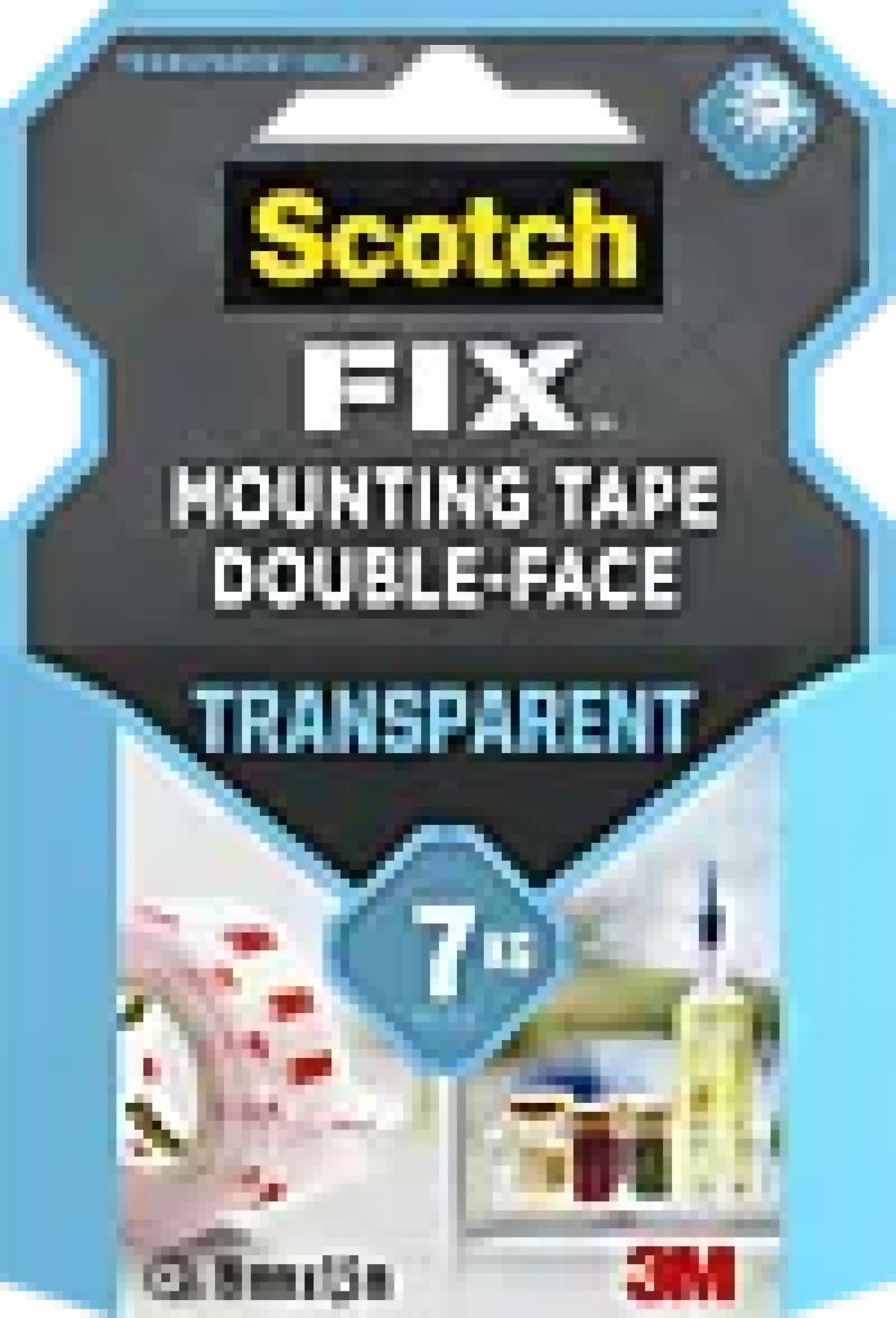 Monteringstape transparent 19mmx1,5m innendørs 7kg-Scotch Best