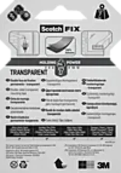 Monteringstape transparent 19mmx1,5m innendørs 7kg-Scotch Best