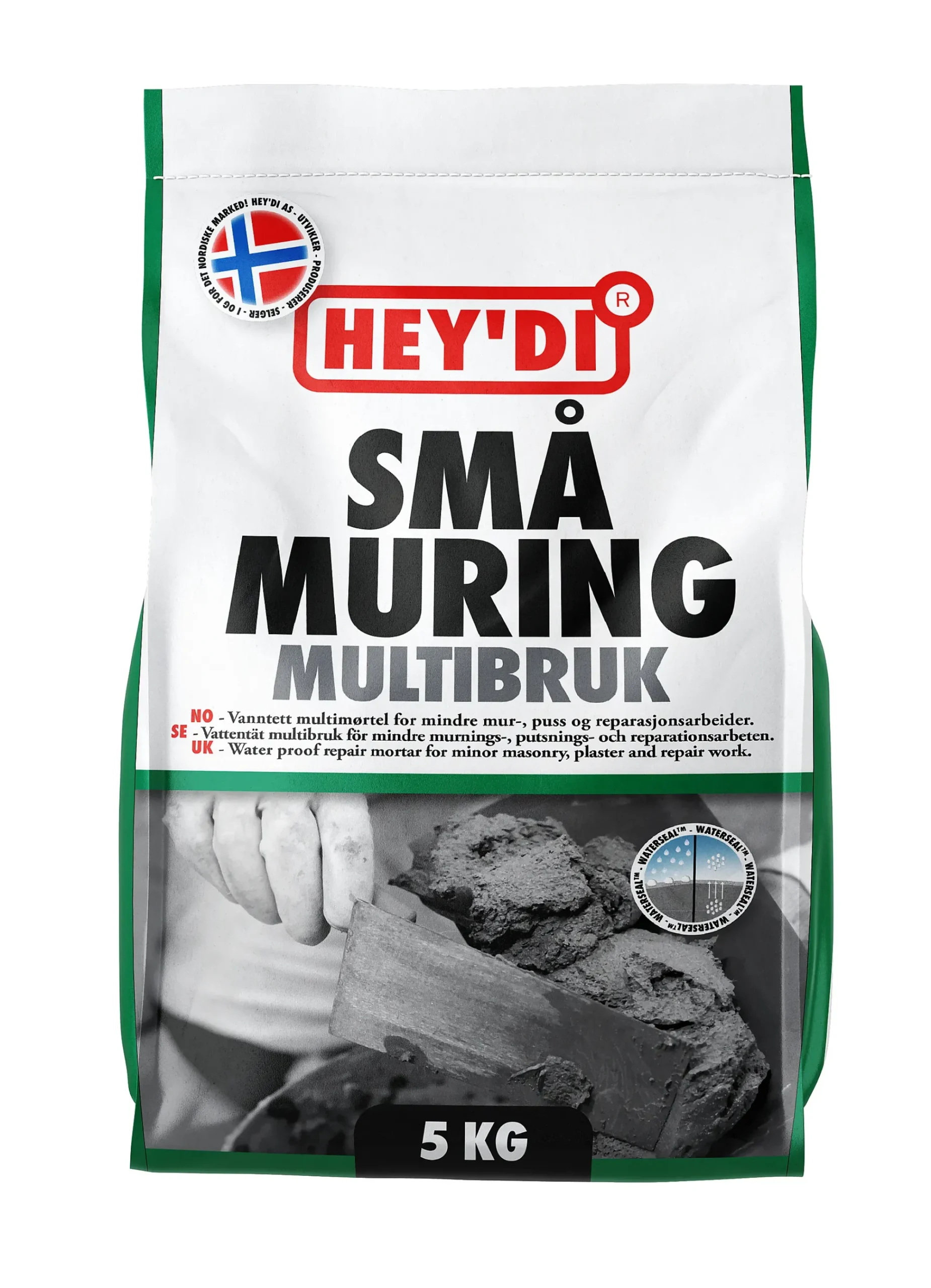 MØRTEL SMÅMURING 5KG MUR OG PUSSMØRTEL-Hey'di Hot