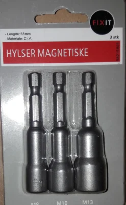 Mutterhylser magnetisk 8-10-13mm 3stk-Fixit Outlet