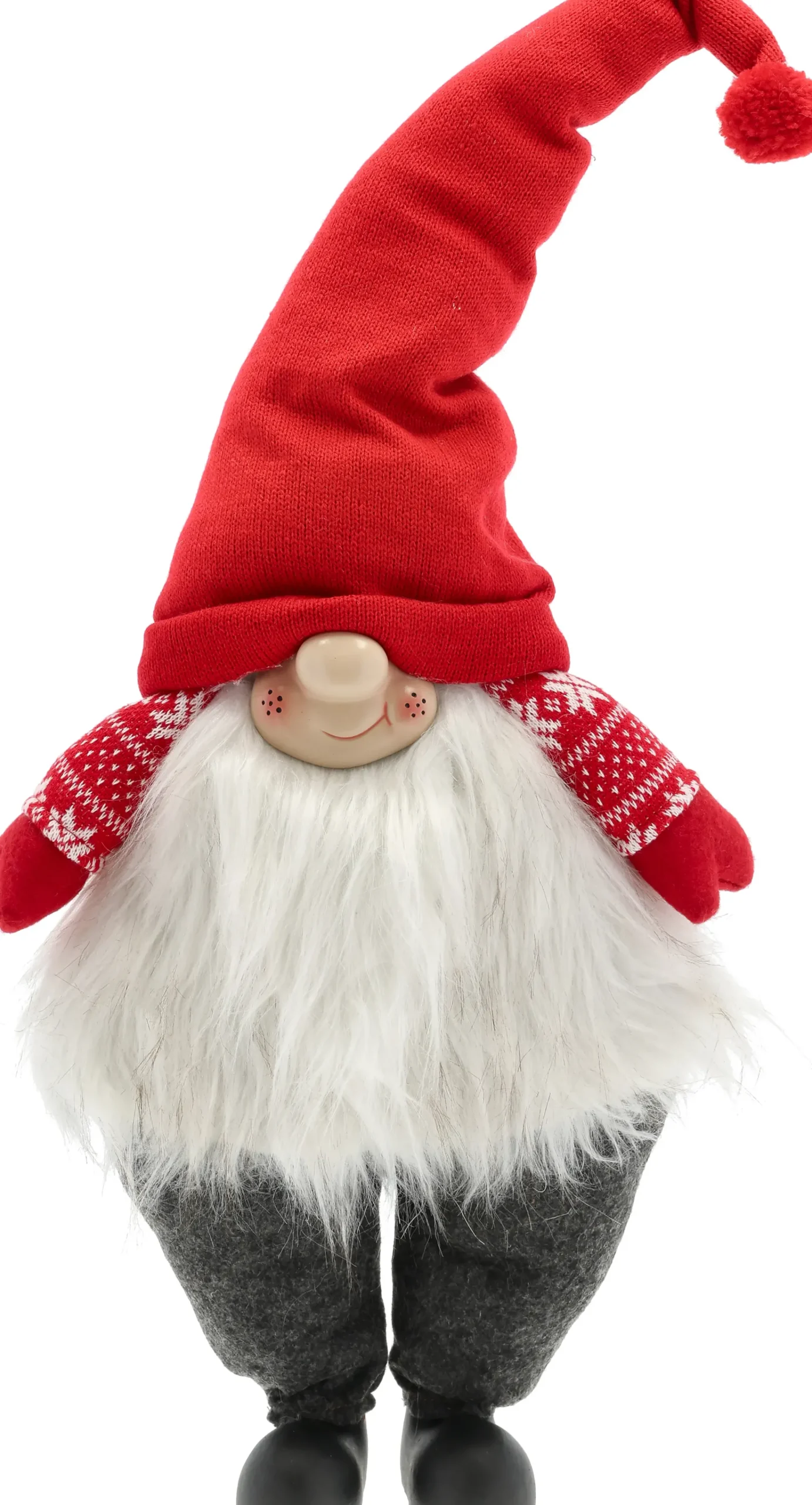 NISSE GUTT 80CM RØD/GRÅ POLYESTER-Scandinavian living Best