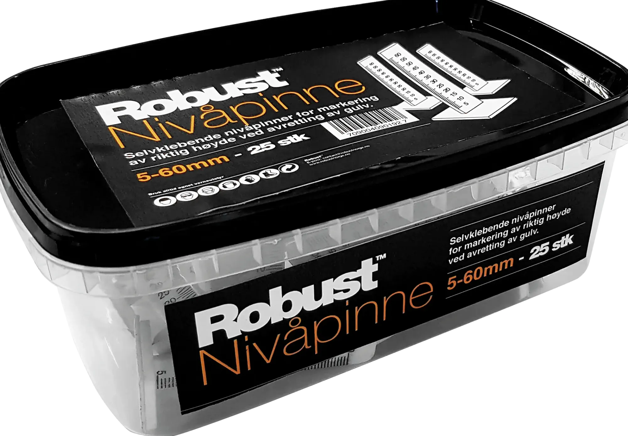 Nivåpinne 25stk-Robust Clearance