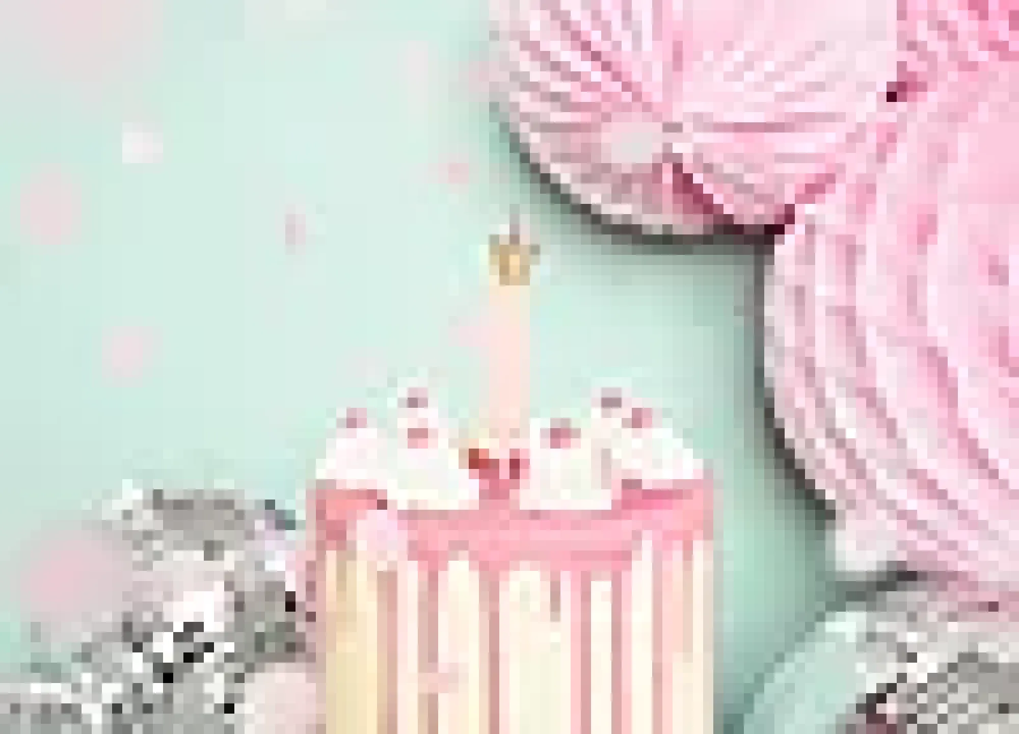 Nummerlys 1 rosa med krone 9,5cm-Partydeco Discount