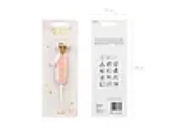 Nummerlys 1 rosa med krone 9,5cm-Partydeco Discount