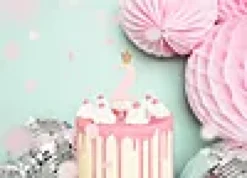 Nummerlys 2 rosa med krone 9,5cm-Partydeco Sale