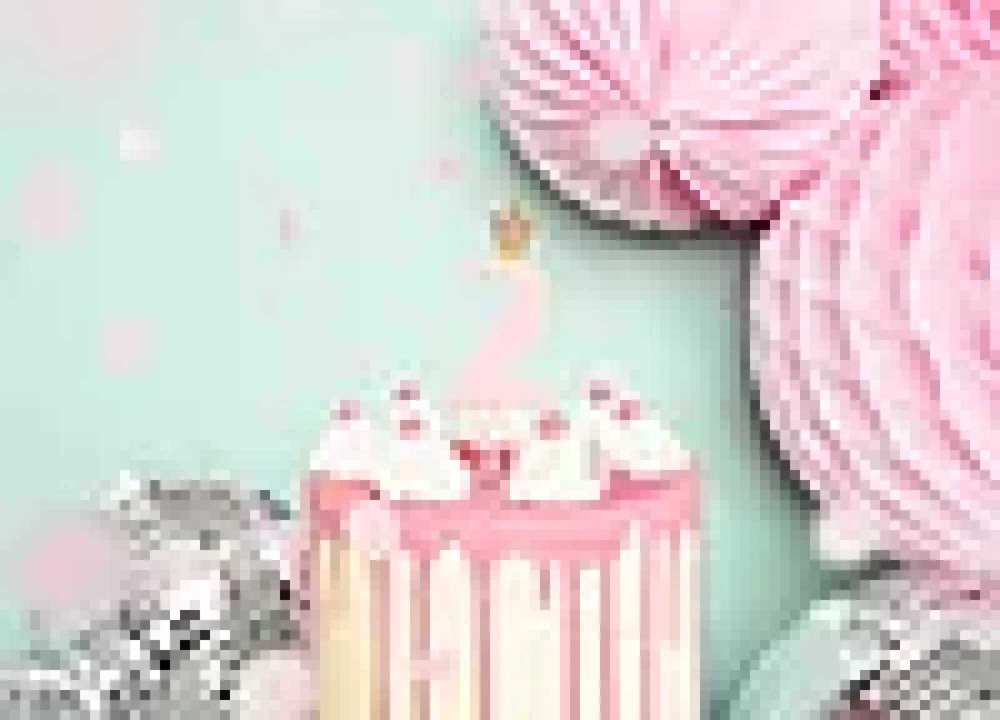 Nummerlys 2 rosa med krone 9,5cm-Partydeco Sale