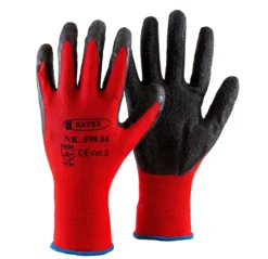 Nylonhanske med sort latexbelegg Str. 9-Batex Online