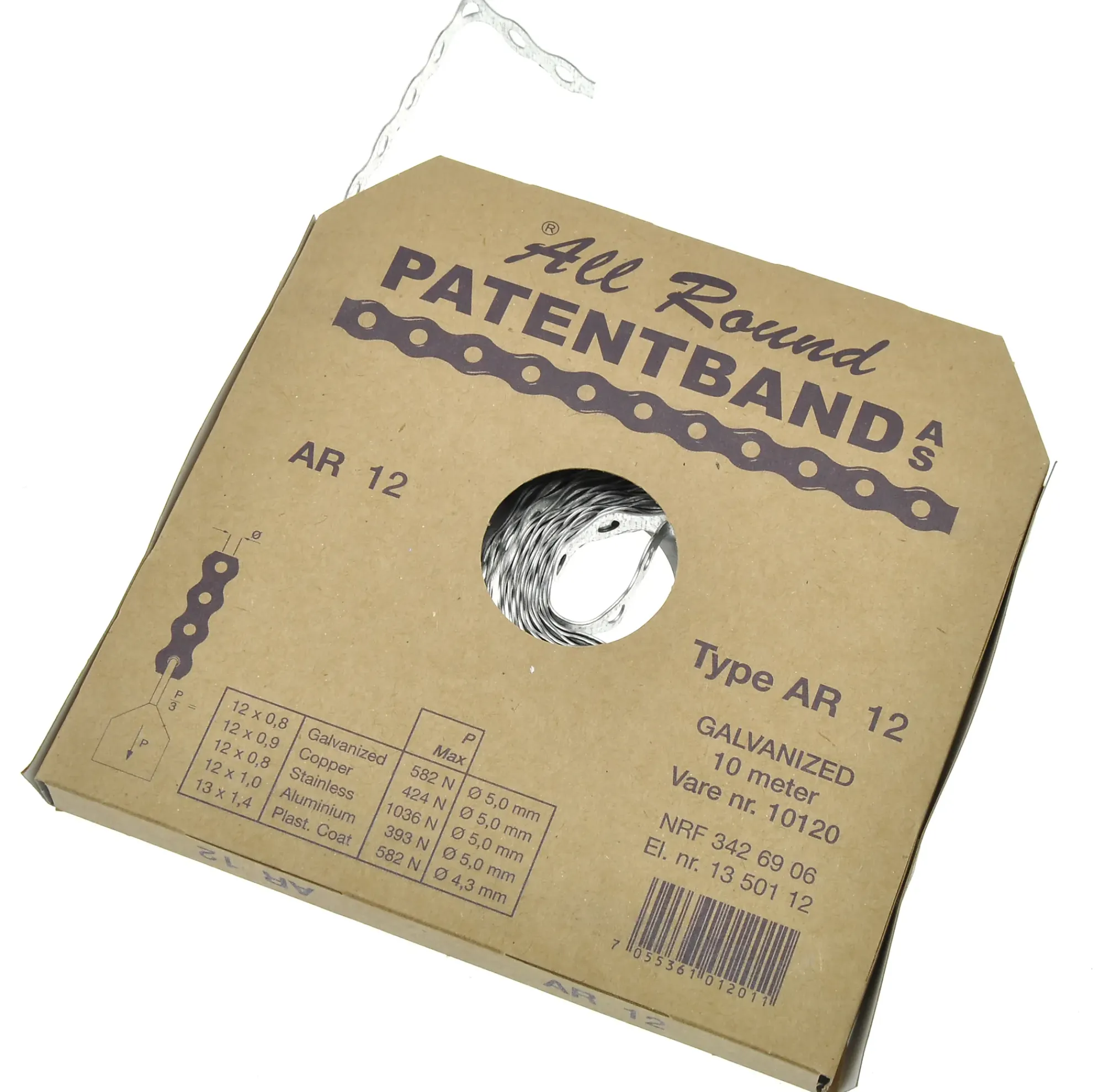 Patentband 1012 AR12mmx10m-Christiania byggteknikk Hot
