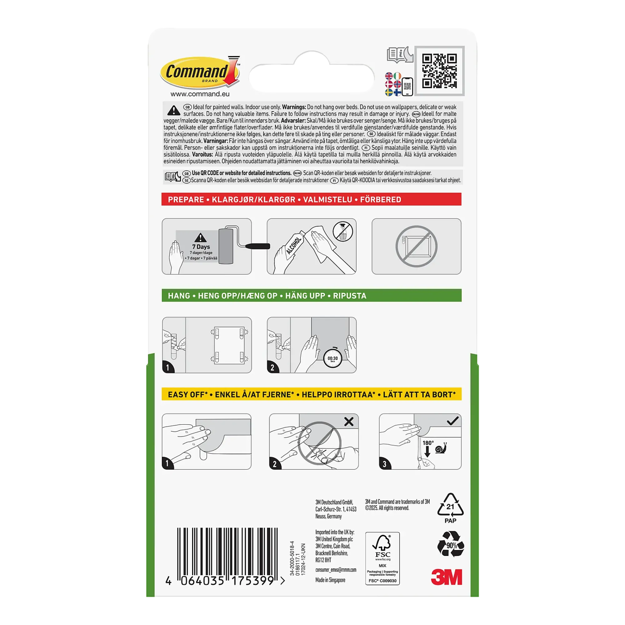 Plakatstrips 12 strips-Command Clearance