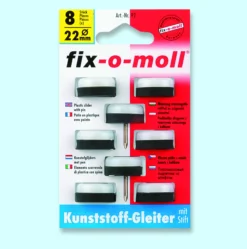Plastknott m/stift 18mm hvit til harde gulv-Fix O Moll Discount