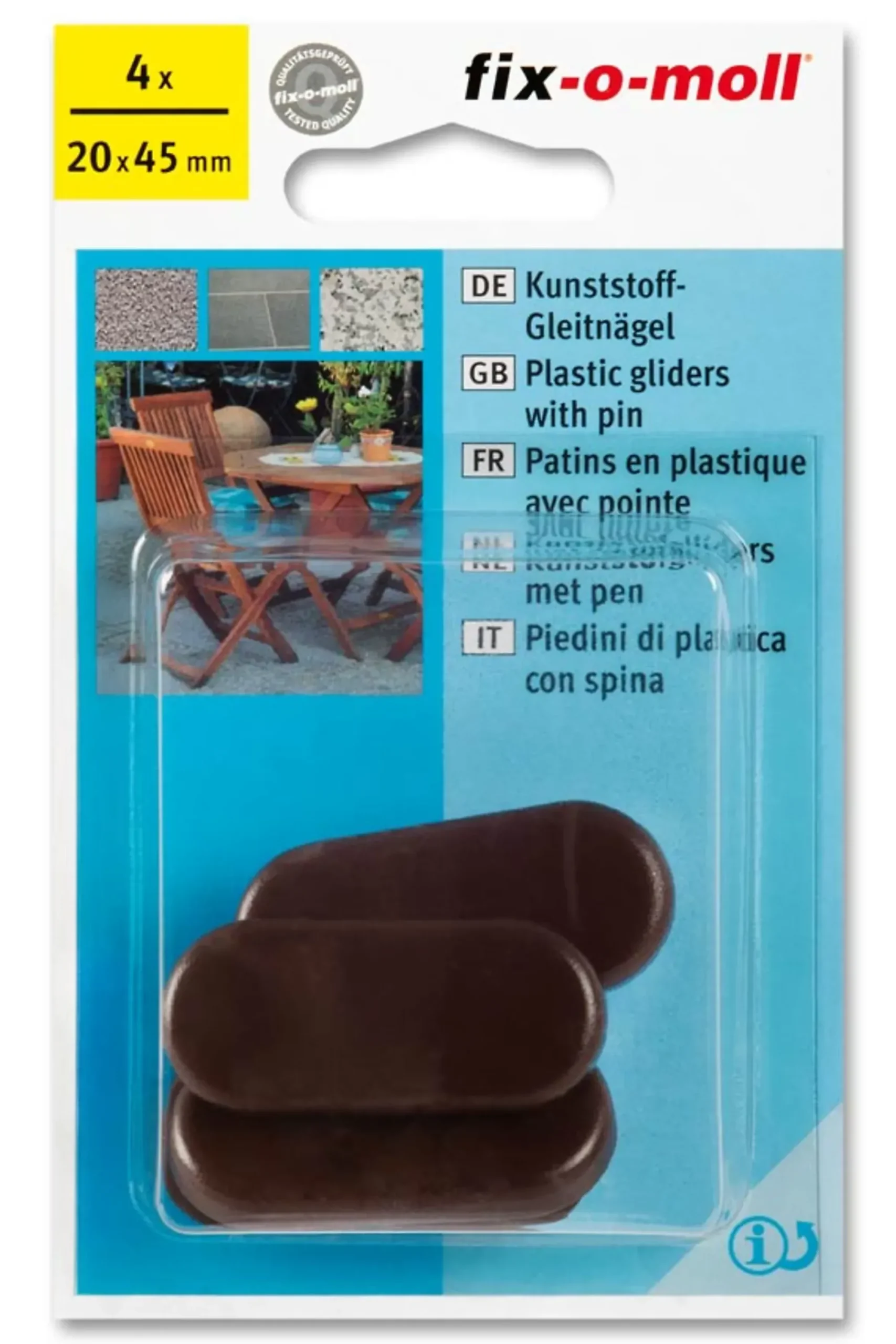 Plaststift for hagemøbler i tre 45x20mm-Fix O Moll Outlet