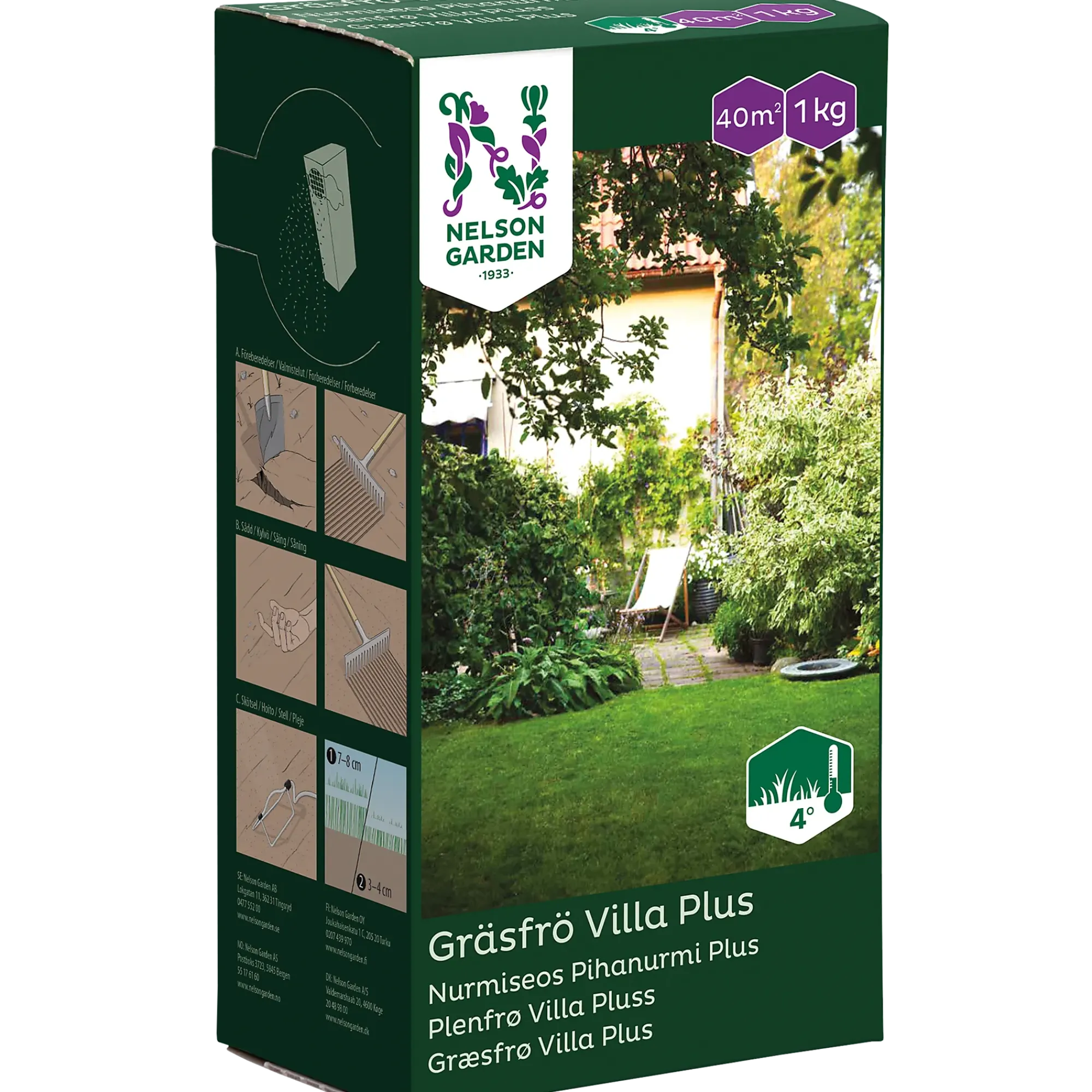 Plenfrø Villa Pluss 1kg-Nelson garden Sale