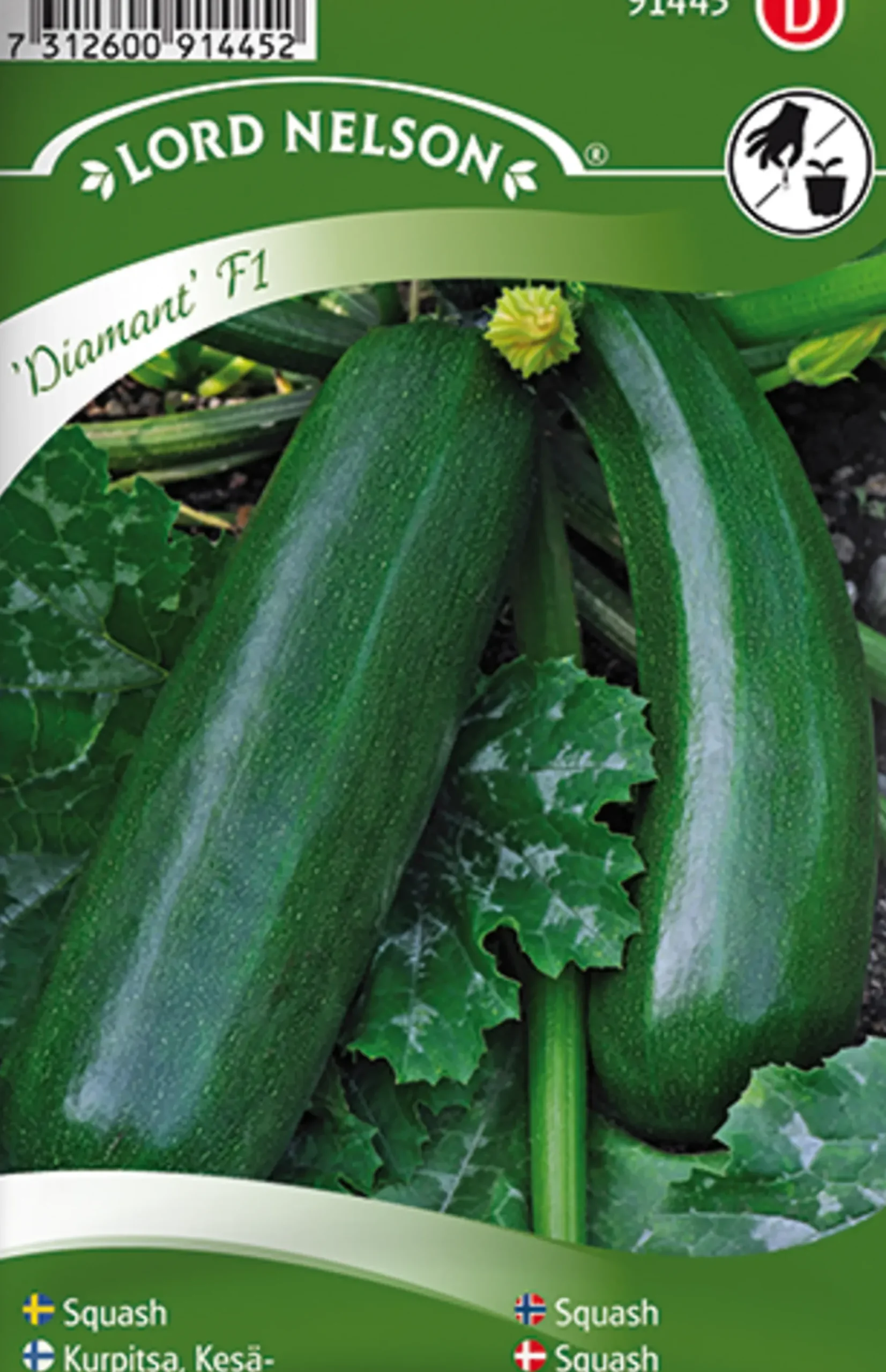 Porsjonsfrø squash diamant f1-Nelson garden Clearance