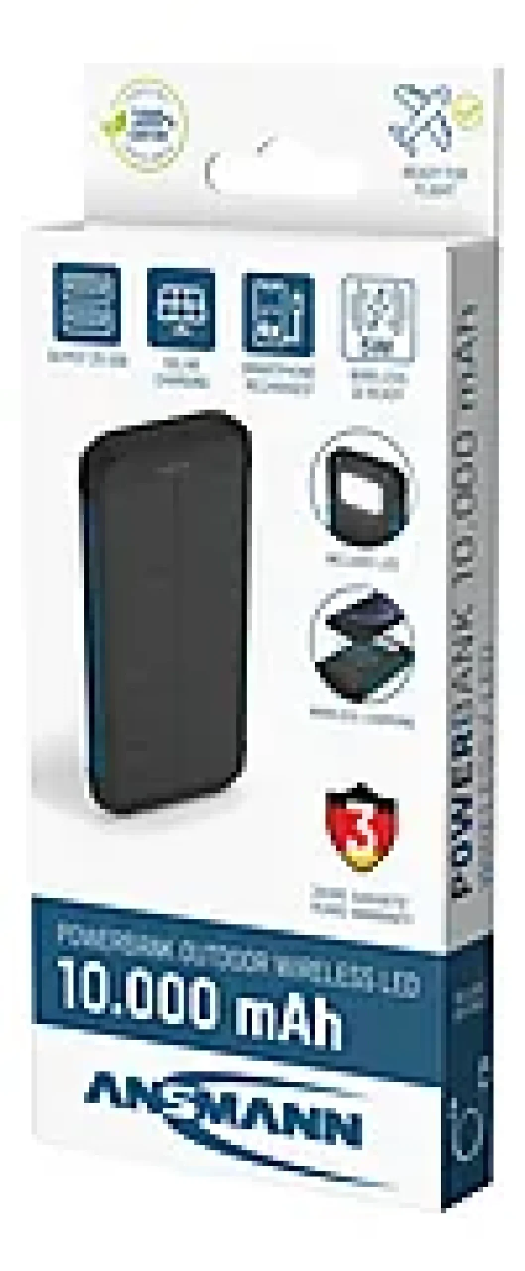 Powerbank 10000mah med ledlys og solcellepanel-Ansmann Sale