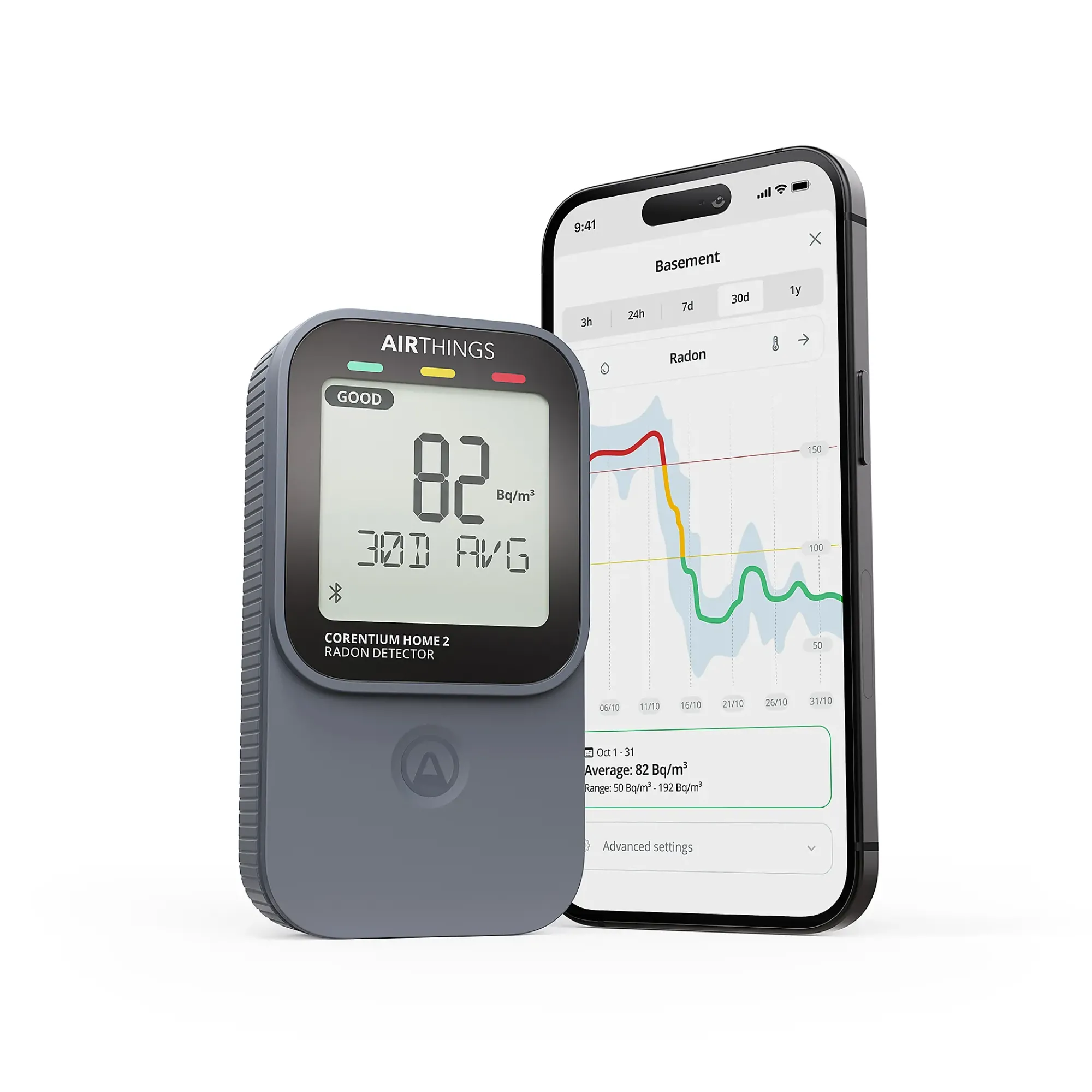 Radonmåler digital Corentium Home 2 Smart-Airthings Clearance