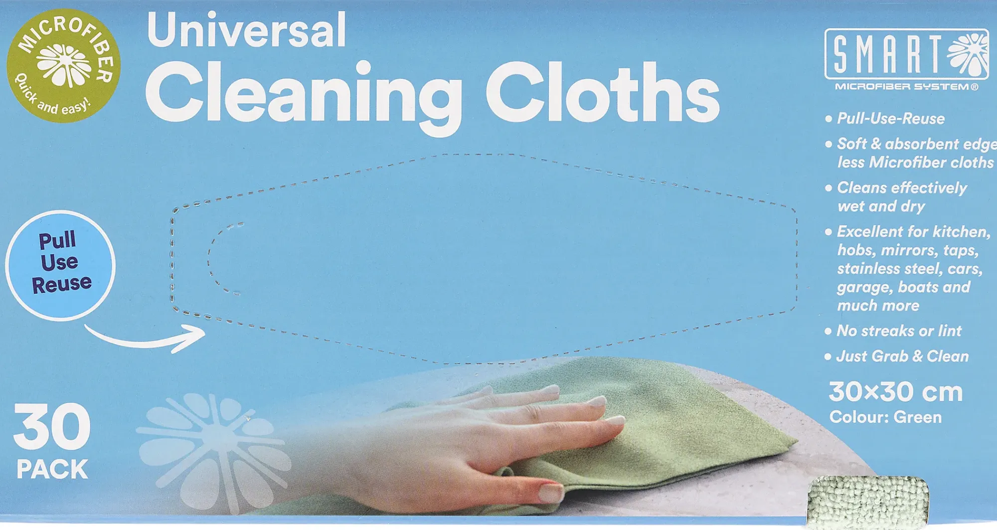 Rengjøringskluter e universal 30stk-Smartmicrofiber