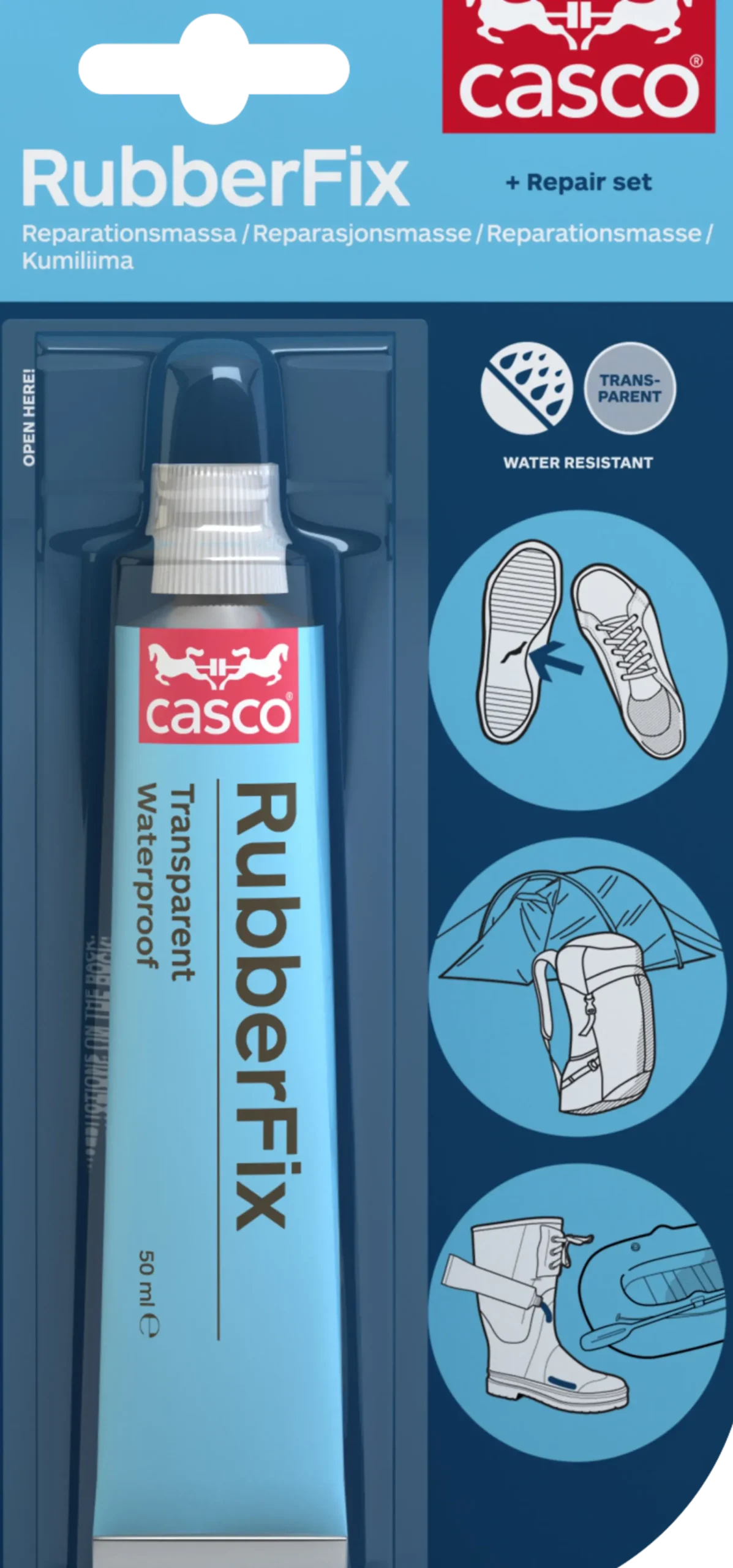 Rubberfix Reperasjonslim 50ml-Casco Outlet