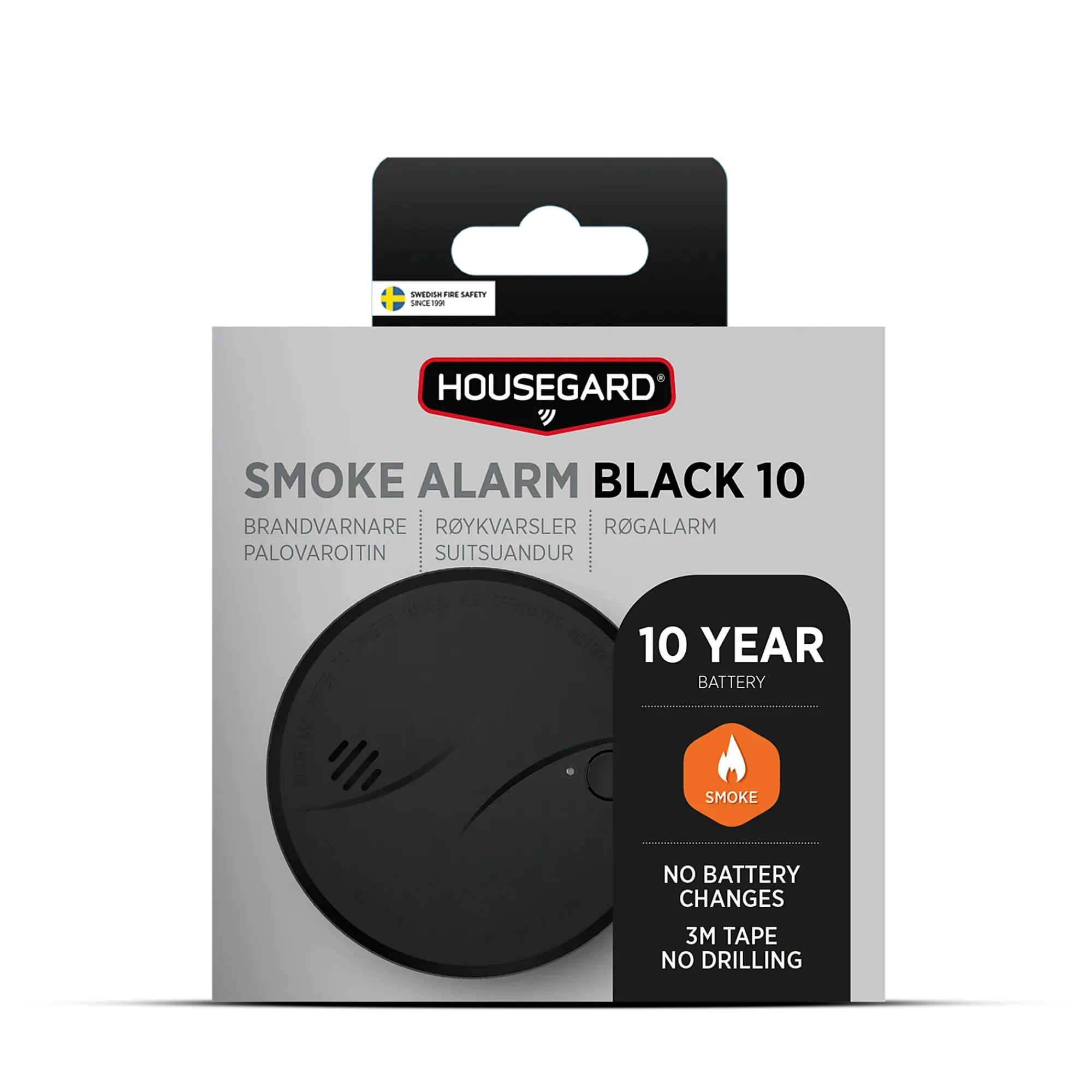 Røykvarsler Black 10årsbatteri-Housegard Best