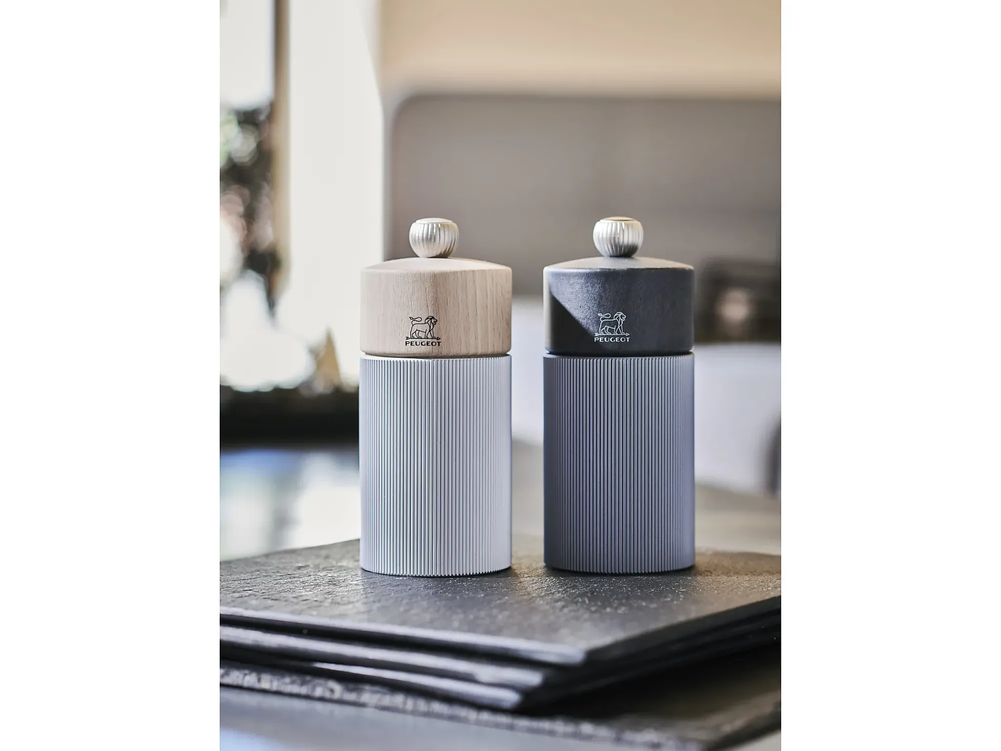 SALTKVERN LINE 12CM NATUR/GRÅ ALUMINIUM/BØK-Peugeot Clearance
