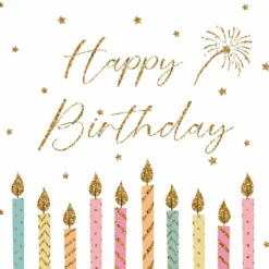Servietter 33x33cm Happy Candles-Daybyday Discount