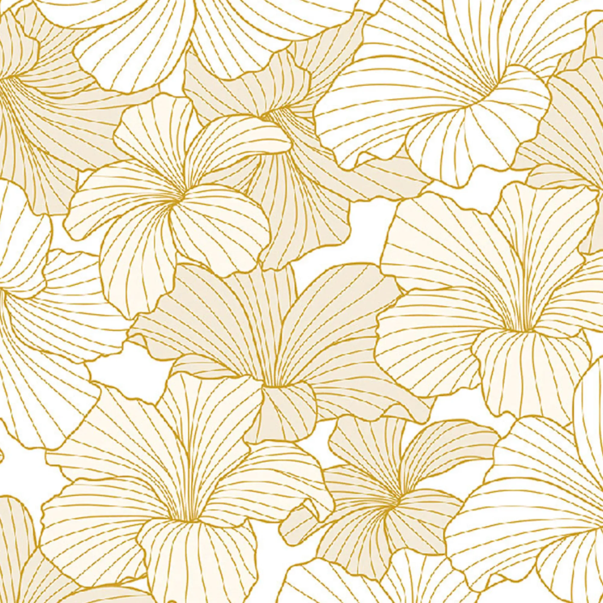 Servietter 33x33cm Line Art Flowers white-Daybyday New